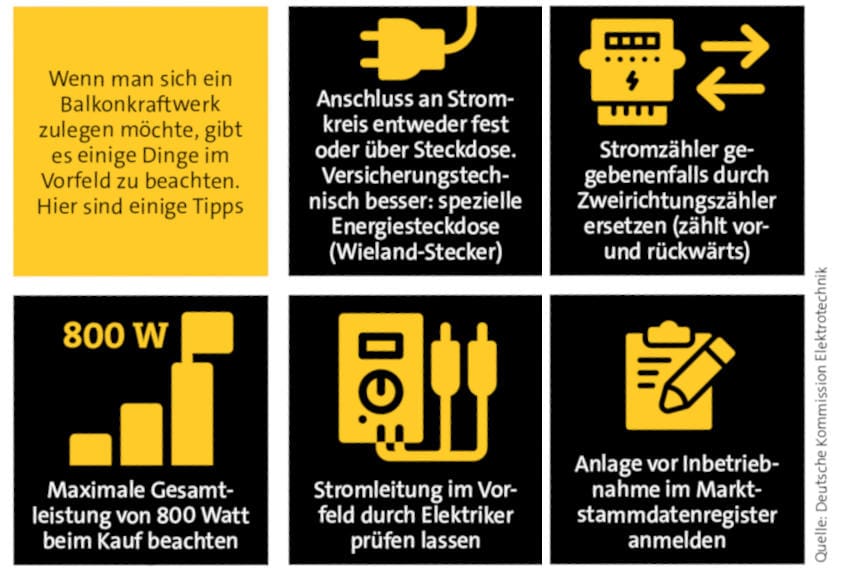 Tipps fürs Balkonkraftwerk von der Deutschen Kommission Elektrotechnik