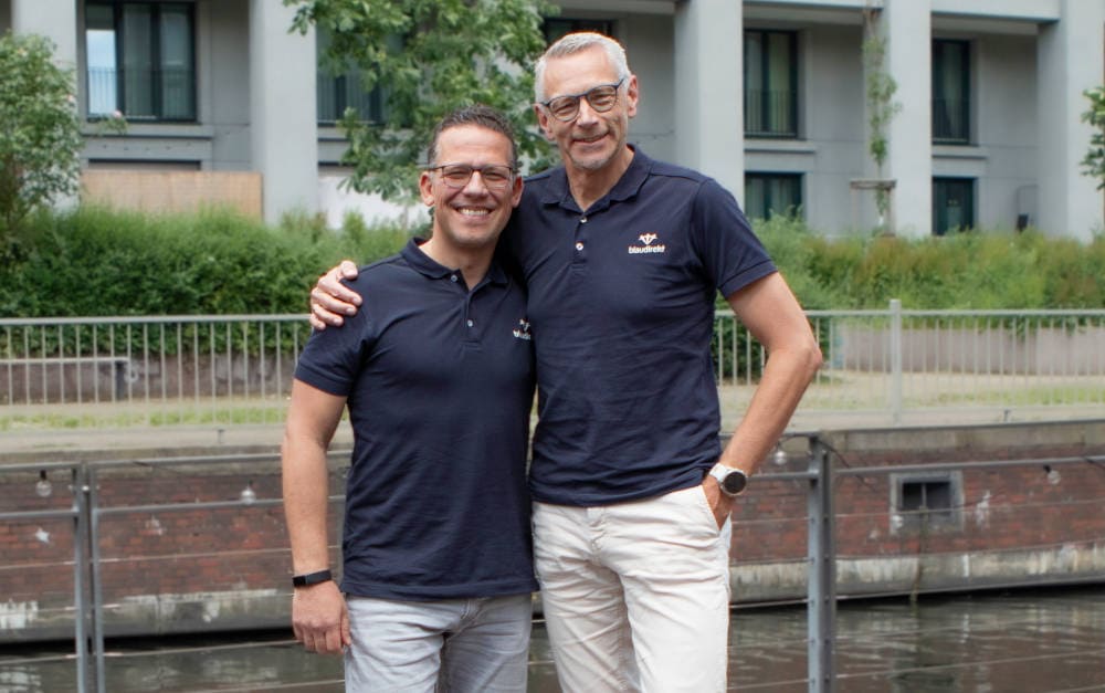 Vorgänger und Nachfolger: Der ehemalige Chef von Blau Direkt, Lars Drückhammer (rechts) und der neue Chef Kai-Uwe Laag