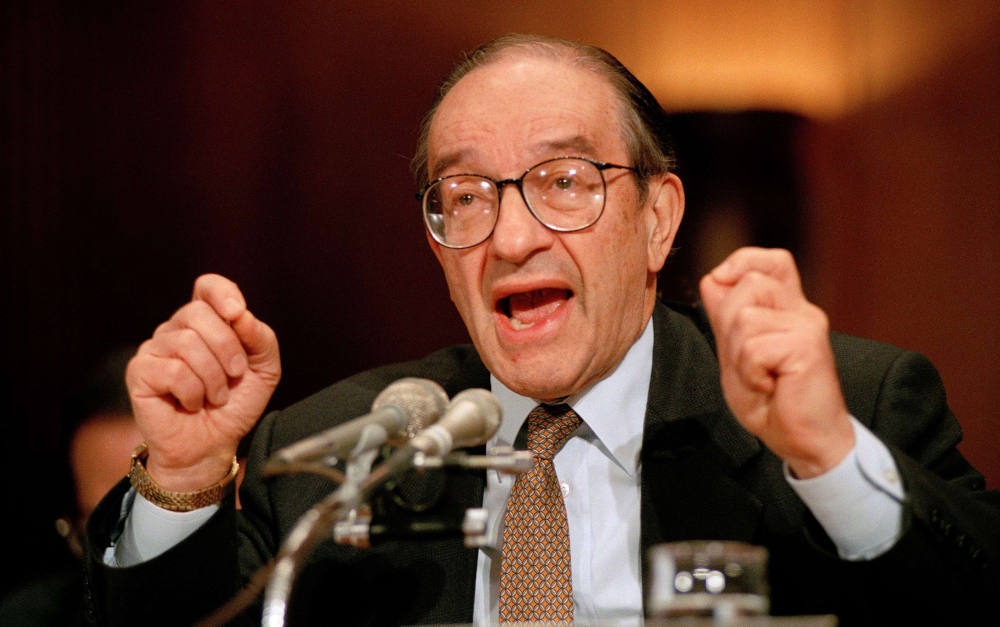 Ehemaliger Fed-Chef Alan Greenspan im Jahr 1995: Erwartete Preisänderung ändert Unternehmens- und Haushaltsentscheidungen nicht