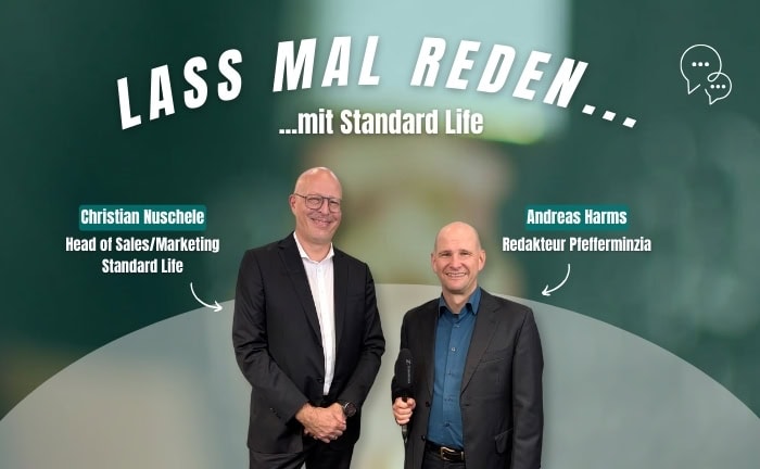 Pfefferminzia-Redakteur Andreas Harms sprach auf der DKM in Dortmund mit Christian Nuschele, Vertriebschef bei Standard Life Deutschland.