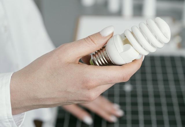 Frau hält Glühbirne in der Hand Foto: Freepik