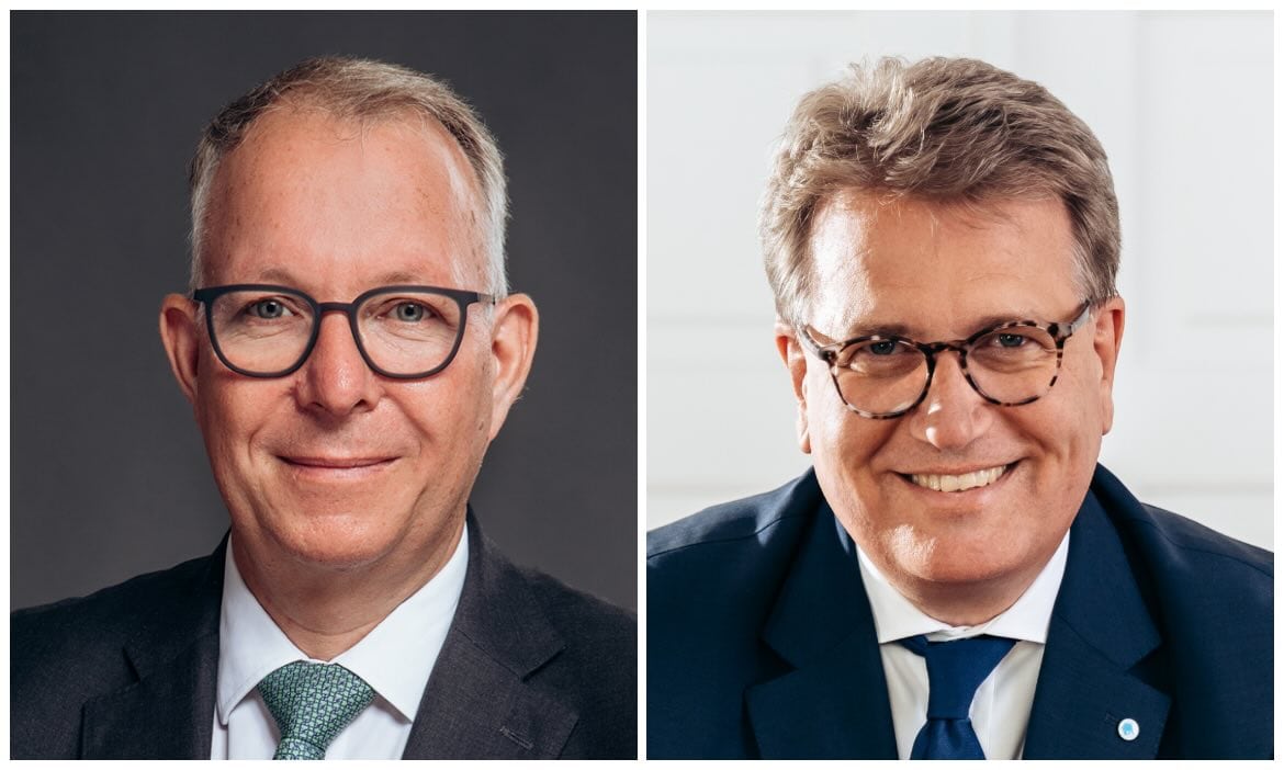 Frank Ulbricht (li.), Vorstand BCA, und Martin Gräfer, Vorstand die Bayerische.