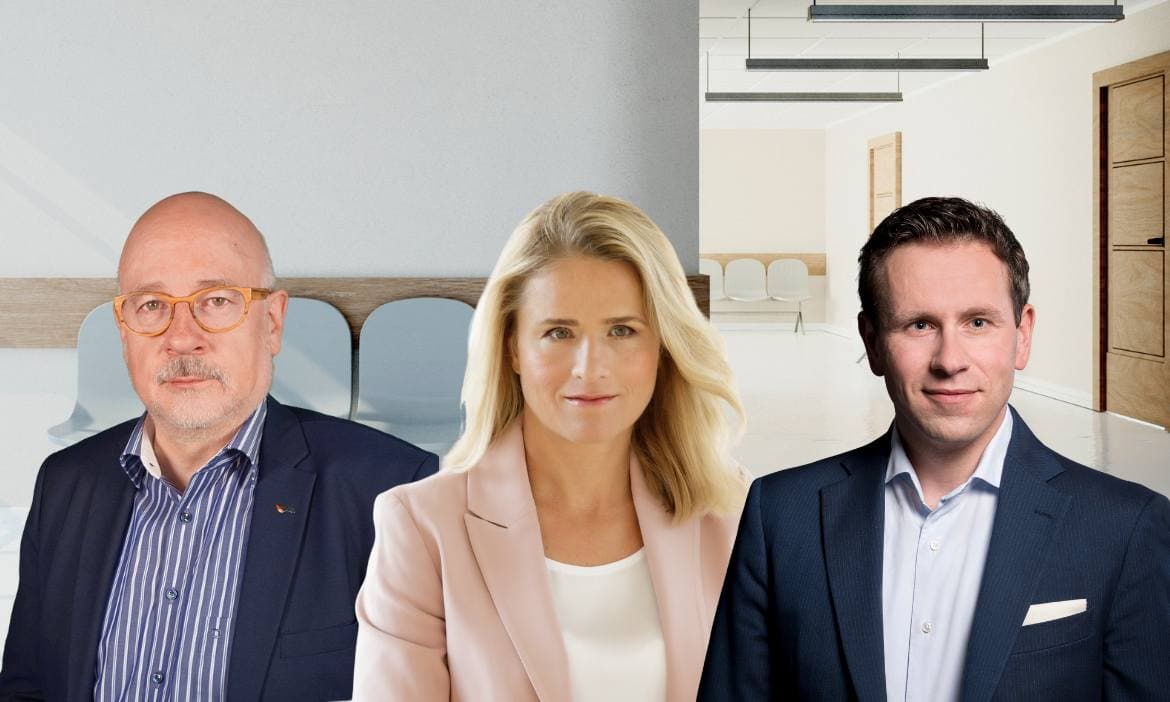 Äußern sich zu Terminen für Privatversicherte (v.l.n.r.): Dirk Heinrich (Virchowbund), Verena Bentele (Sozialverband VDK), André Byrla (Spitzenverband Fachärztinnen und Fachärzte Deutschlands, Spifa)