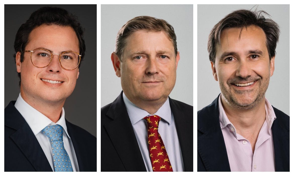 Die neuen regionalen Geschäftsführer bei Markel (v.l.): Marius Jungmichel (DACH-Region), Bob Dorhout Mees (Benelux-Länder), und Esteban Manzano (Südeuropa).